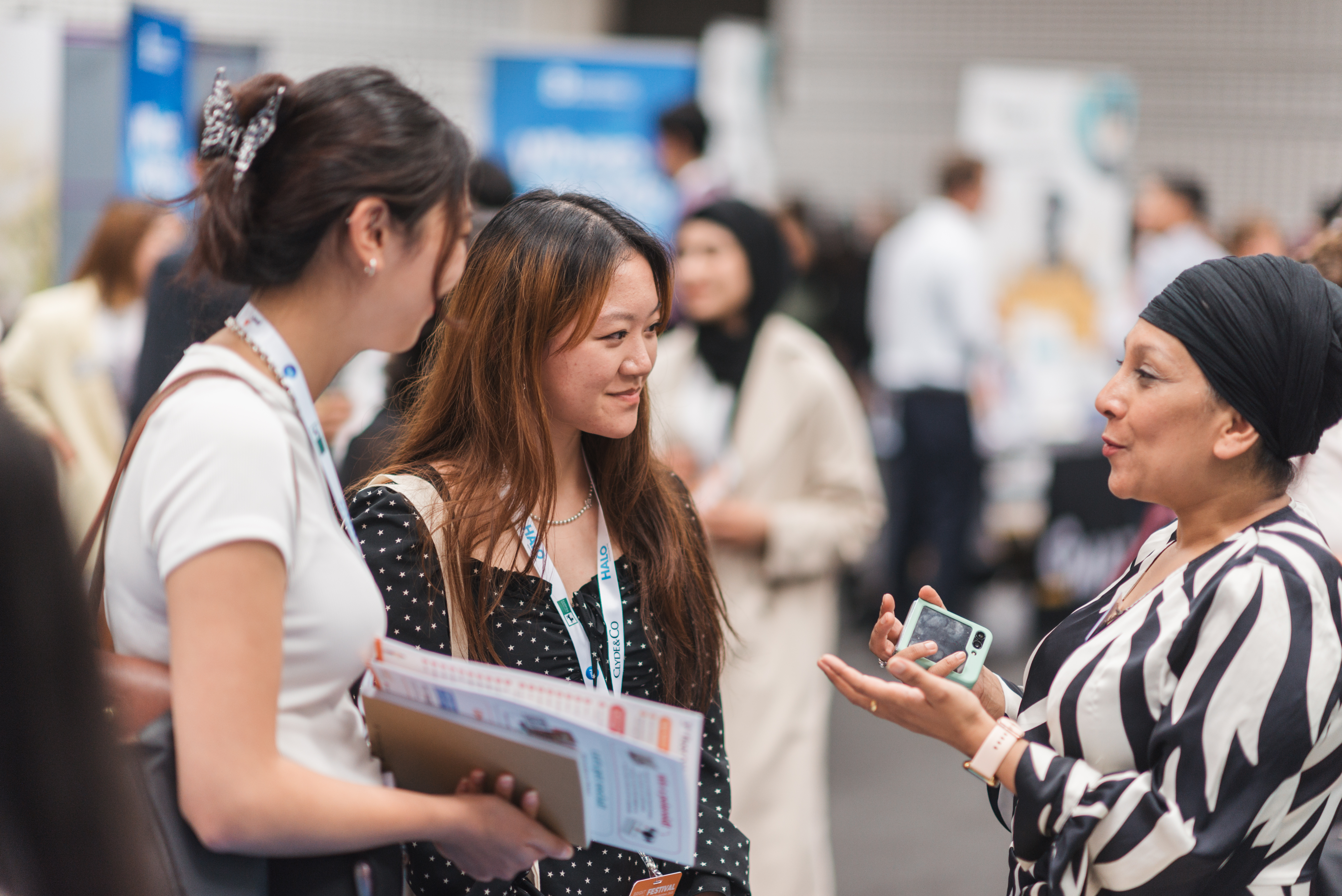 Employers and students chatting at Festival